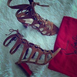 Christian Louboutin Amazoudur 85 Brown Suede 39.5